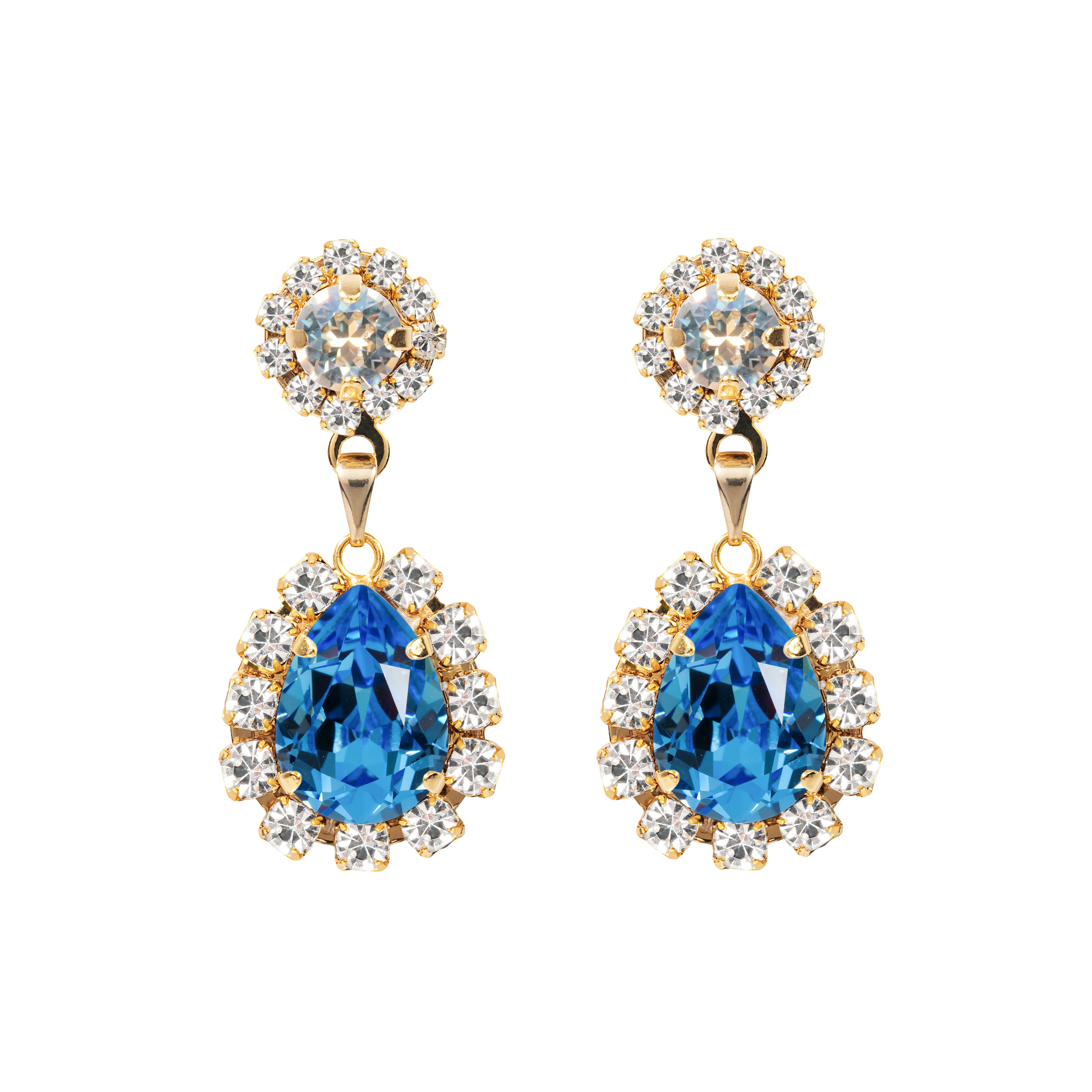 アンティークドロップピアス/イヤリング (アイスブルームーン