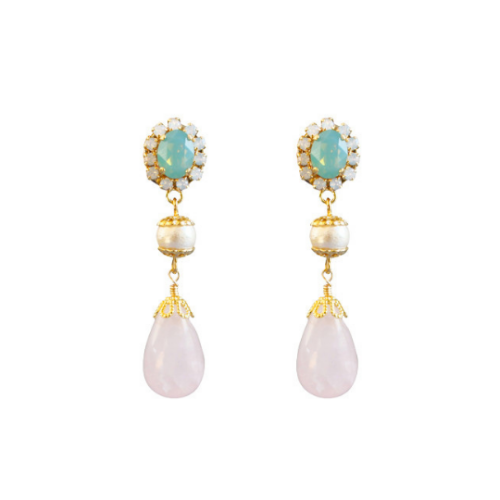 Jewel Palette ピアス ローズクォーツ オパール Jewel Palette ピアス ローズクォーツ オパール