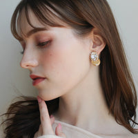 ジュエルカットゴールド イヤリング ピアス ハンドメイド バロックジュエルピアス/イヤリング (ゴールド) – niita/ニータ公式